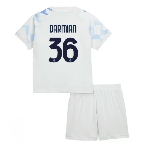 Inter Milan Matteo Darmian #36 Udebanesæt Børn 2025-26 Kortærmet (+ Korte bukser)